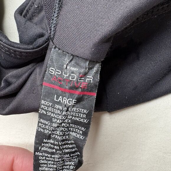 Spyder Bra Workout Activewear Support Lightweight Racerback Black Pattern Sz L - Picture 4 of 5